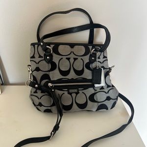 Coach vintage purse, signature black and grey